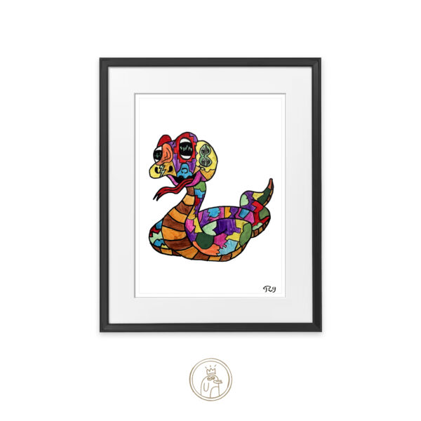 Pepijn van Gelder - Stylish ssssssnake - Framed Artwork